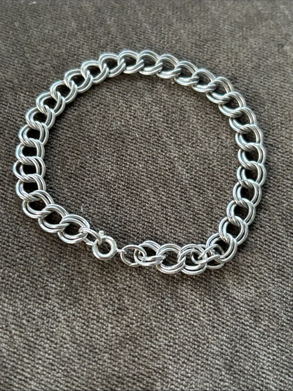 Sterling Silver CHARM BRACELET Real Solid Silver Fine Jewelry 7.5” Vintage 1950’